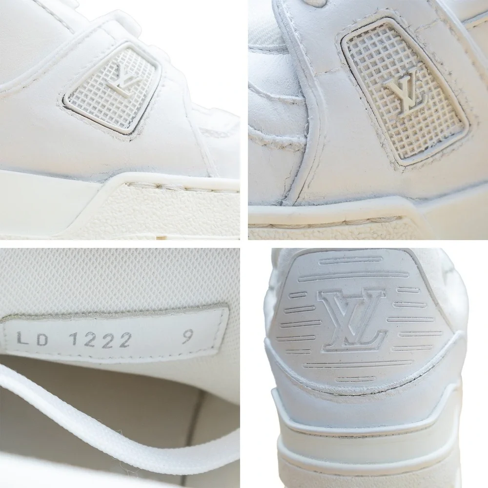Louis Vuitton White Leather Low-Top Sneakers – UK‎ 9 / US 10 / EU 44 - Picture 12 of 13